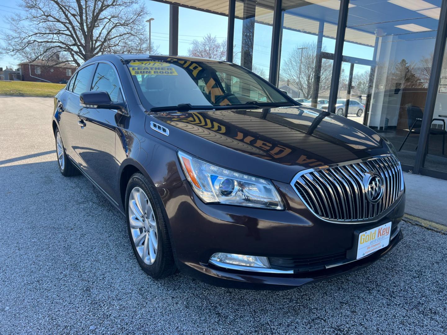 2015 Dark Chocolate Buick LaCrosse Leather Package (1G4GB5G31FF) with an 3.6L V6 DOHC 24V FFV engine, 6-Speed Automatic transmission, located at 1633 W Kimberly, Davenport, IA, 52806, (563) 323-5341, 41.559456, -90.598732 - Photo#1